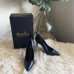 Charles by Charles of David Black Smooth 4 inch Heels  Palma 8 1/2